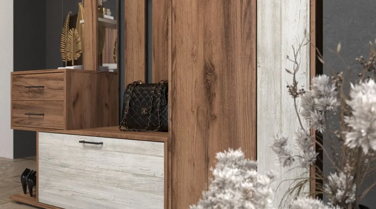 Шкаф двухстворчатый SV-mebel Сканди (Дуб Делано/Сосна Санторини Светлый) - 2