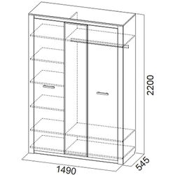 Шкаф SV-mebel Гамма-20 Ясень Анкор Светлый/Венге (трехстворчатый) Thumb