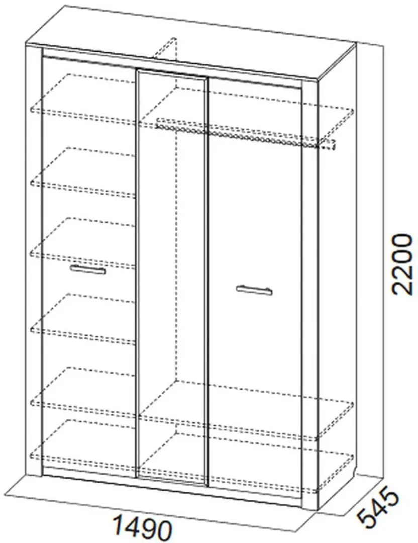 Шкаф SV-mebel Гамма-20 Ясень Анкор Светлый/Венге (трехстворчатый) - 3