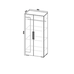 Шкаф SV-Mebel Лагуна 2 Дуб Сонома/Белый Глянец (двухстворчатый) Thumb