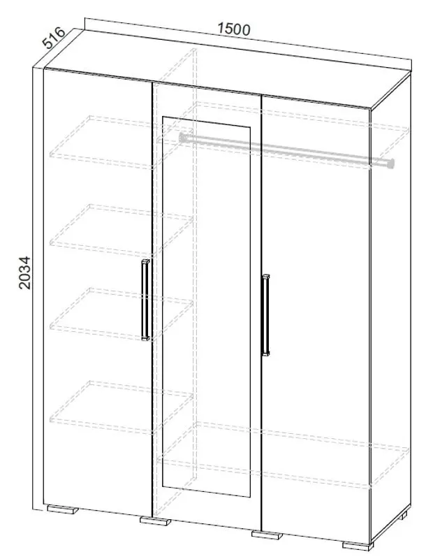 Шкаф SV-mebel Лагуна 2 Дуб Сонома/Белый Глянец (трехстворчатый) - 4