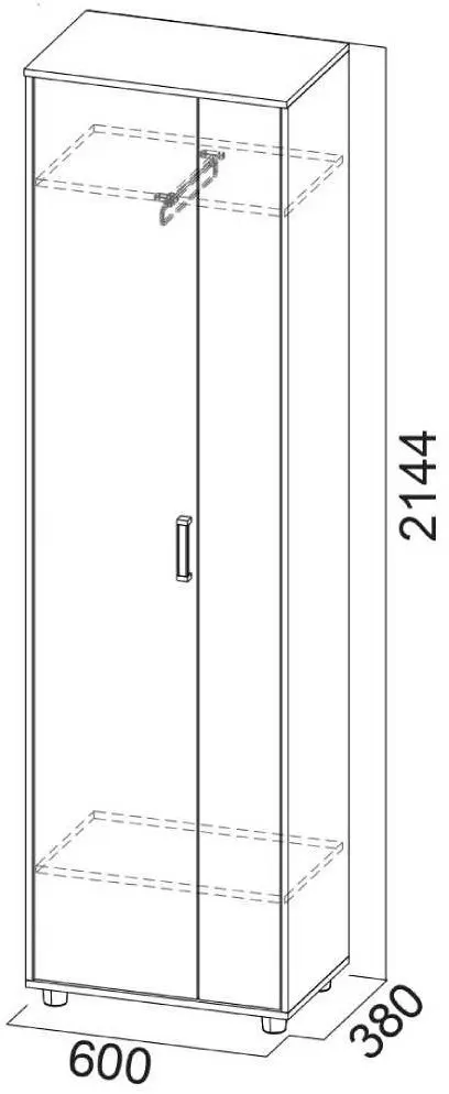 Dulap SV-mebel Vizit-1 600 Canyon Light /Hickory Light (cu două usi) - 2