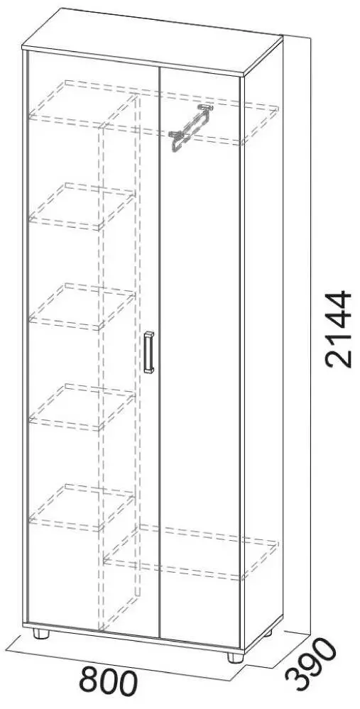 Dulap SV-mebel Vizit-1 800 Canyon Light /Hickory Light (cu două usi) - 2