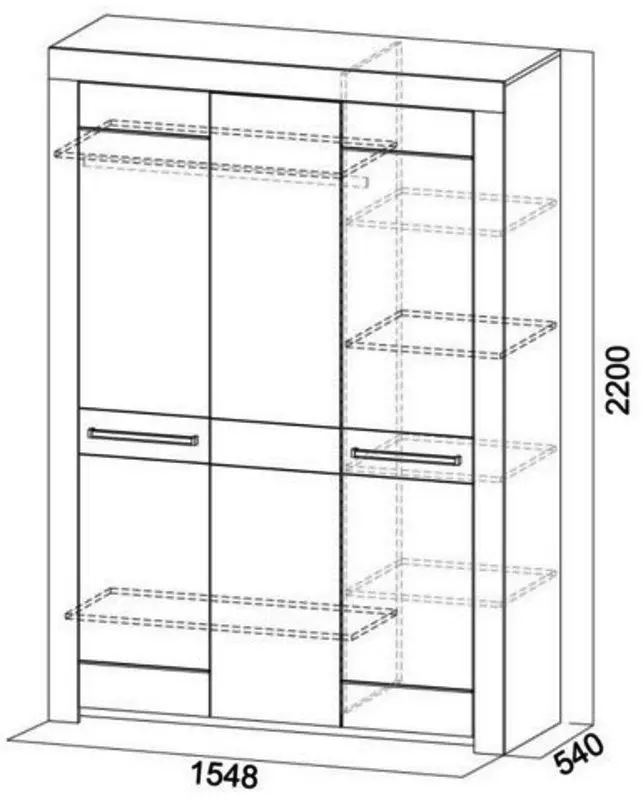 Dulap cu trei usi SV-mebel Laguna 6 (Sonoma Oak/Pearl) - 2