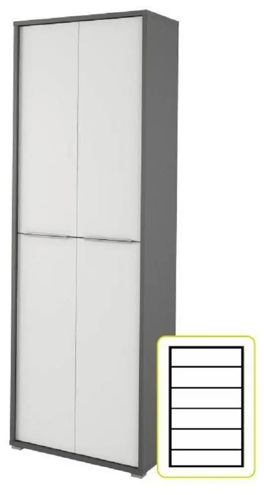 Шкаф Tempo Kondela Rioma Typ 05 (Graphite/White)