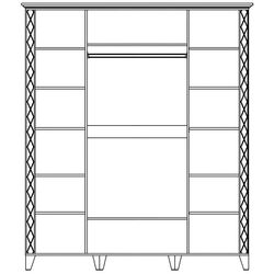 Dulap Yasen Antaliya 4U2UO (White Structural/Bourbon Oak/Orion Oak) Thumb