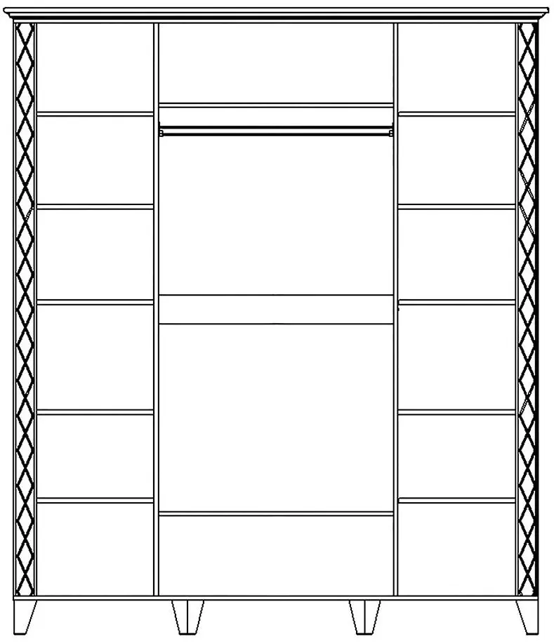 Dulap Yasen Antaliya 4U2UO (White Structural/Bourbon Oak/Orion Oak) - 2