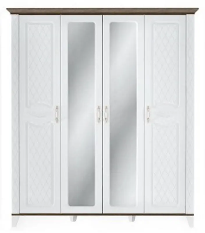 Dulap Yasen Antaliya 4U2UO (White Structural/Bourbon Oak/Orion Oak)