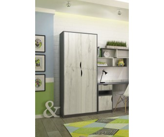 Dulap Yasen Disney 2D 900 (Graphite Gray/Craft Oak White)