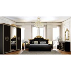 Dulap Yasen Milano 6U (Black/Black Gloss/Gold Patina) Thumb