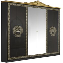 Dulap Yasen Milano 6U (Black/Black Gloss/Gold Patina)