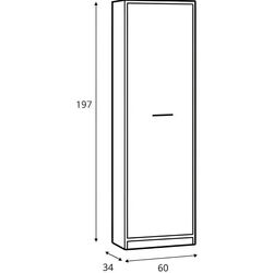 Dulap Yasen Nepo REG1D (Sonoma Oak/Nymphaea Alba) Thumb