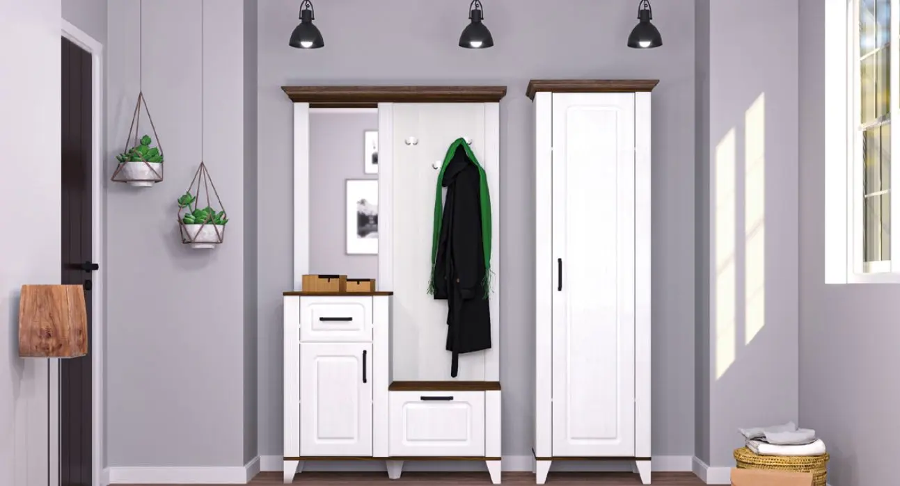 Dulap Yasen Skandi 1U (White Structural/Bourbon Oak/Orion Oak) - 3