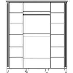 Dulap Yasen Skandi 4U2O (White Structural/Bourbon Oak/Orion Oak) Thumb