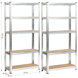 Набор стеллажей Akord 70x30x154 2pcs (Silver) Thumb
