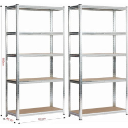 Набор стеллажей Akord 80x40x180 (Silver) Thumb