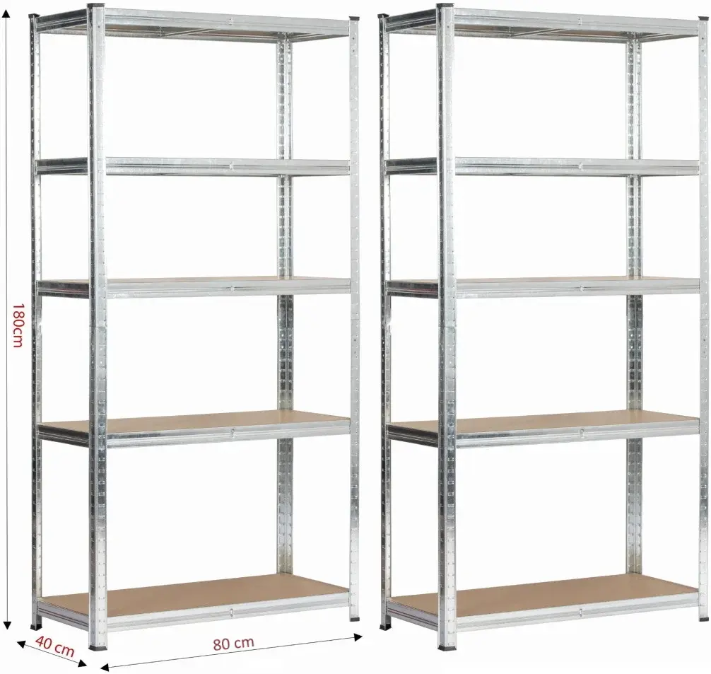 Набор стеллажей Akord 80x40x180 (Silver) - 7