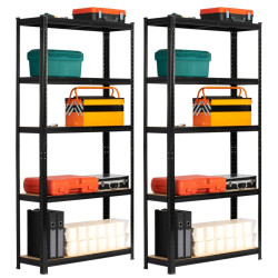 Набор стеллажей Akord 90x30x180 2pcs (Black) Thumb
