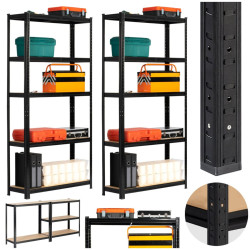 Набор стеллажей Akord 90x30x180 2pcs (Black) Thumb