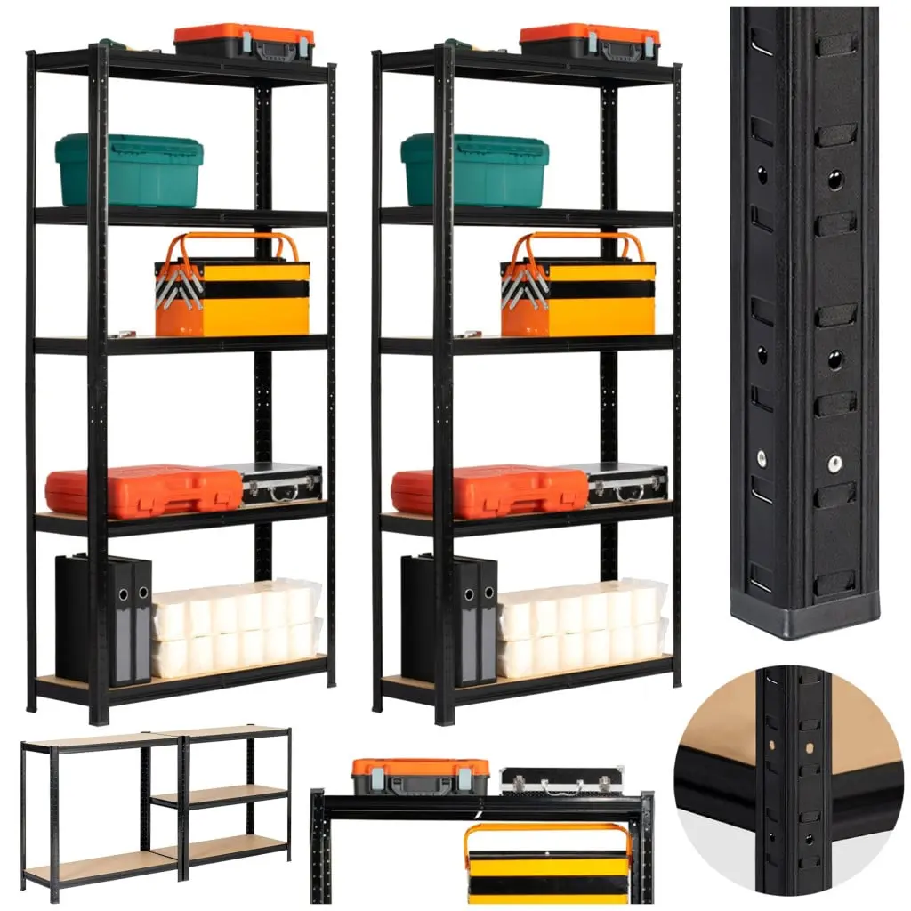 Набор стеллажей Akord 90x30x180 2pcs (Black) - 9