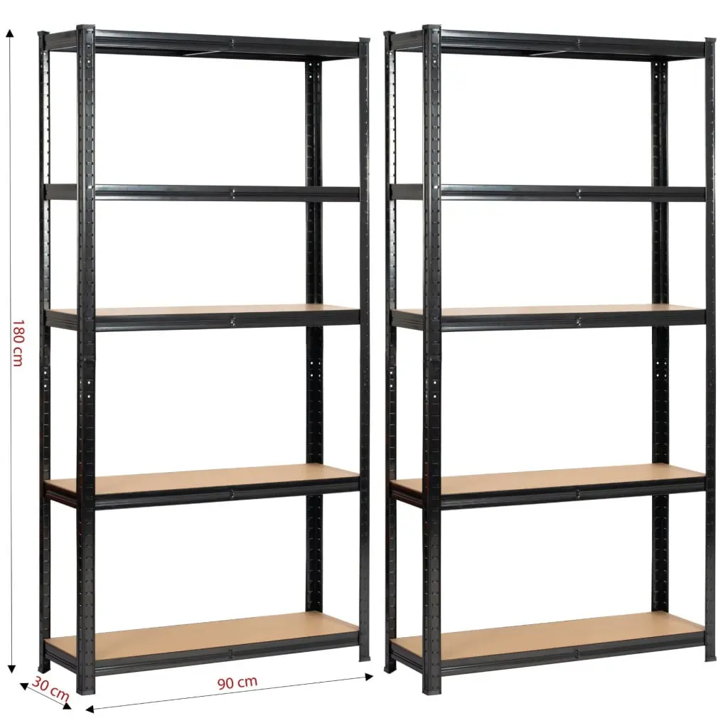 Набор стеллажей Akord 90x30x180 2pcs (Black) - 10