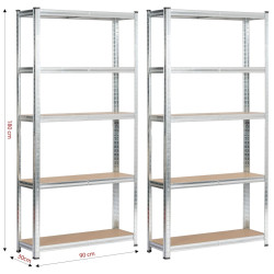 Набор стеллажей Akord 90x30x180 2pcs (Silver) Thumb
