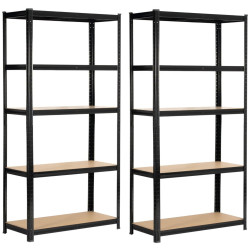 Набор стеллажей Akord 90x40x180 2pcs (Black) Thumb