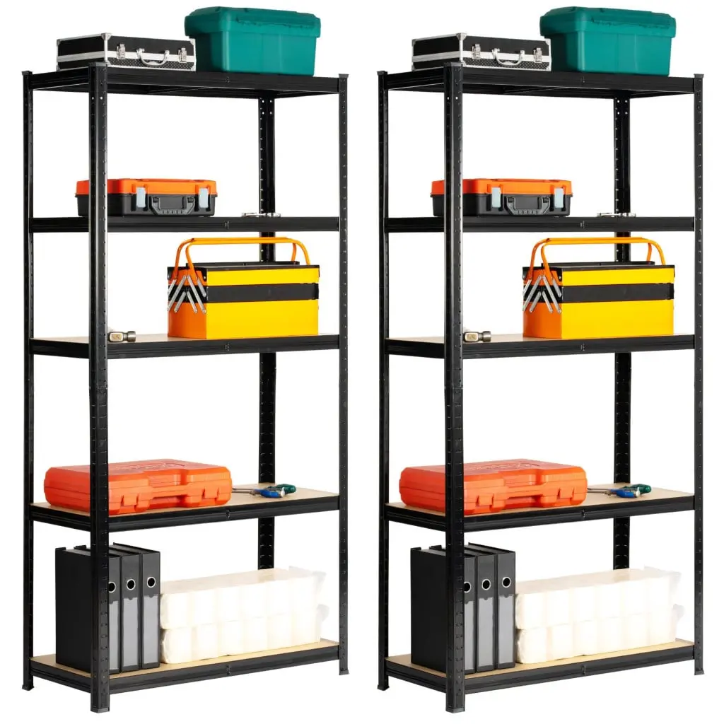 Набор стеллажей Akord 90x40x180 2pcs (Black) - 6