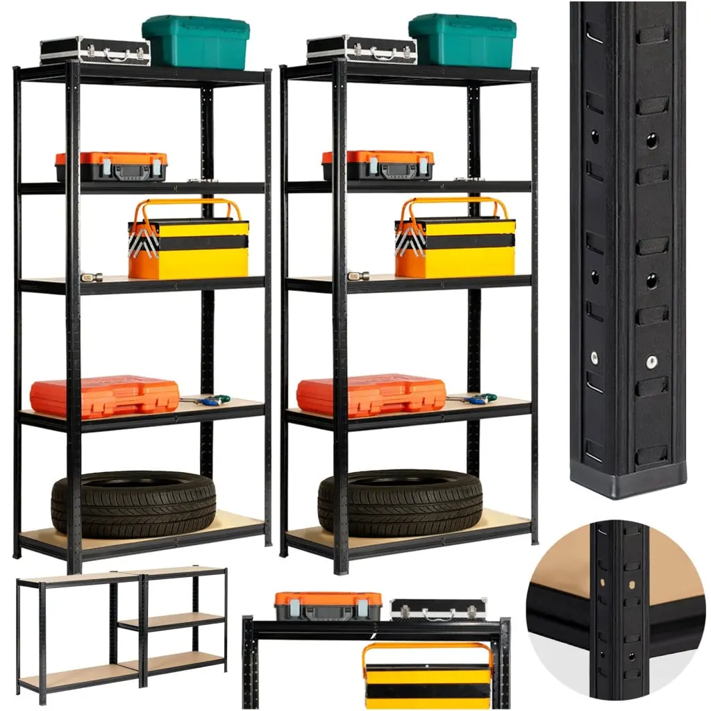 Набор стеллажей Akord 90x40x180 2pcs (Black) - 7