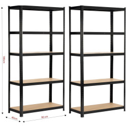 Набор стеллажей Akord 90x40x180 2pcs (Black) Thumb