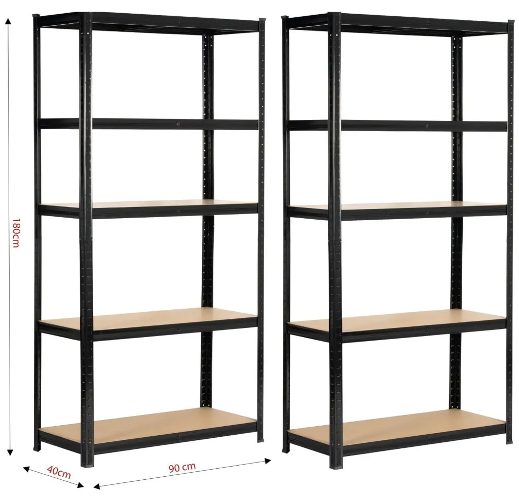Набор стеллажей Akord 90x40x180 2pcs (Black) - 9