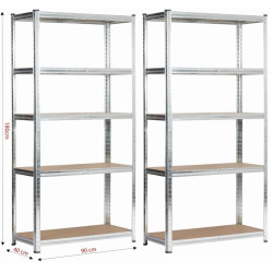 Set etajere Akord 90x40x180 2pcs (Silver) Thumb