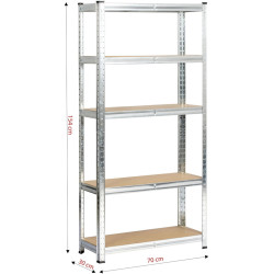 Etajera Akord 70x30x154 (Silver) Thumb