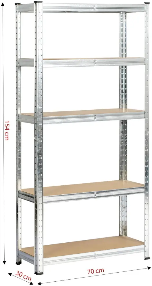 Etajera Akord 70x30x154 (Silver) - 5