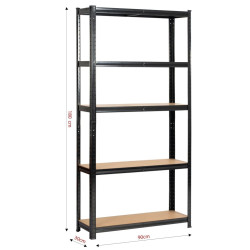 Стеллаж Akord 90x30x180 (Black) Thumb