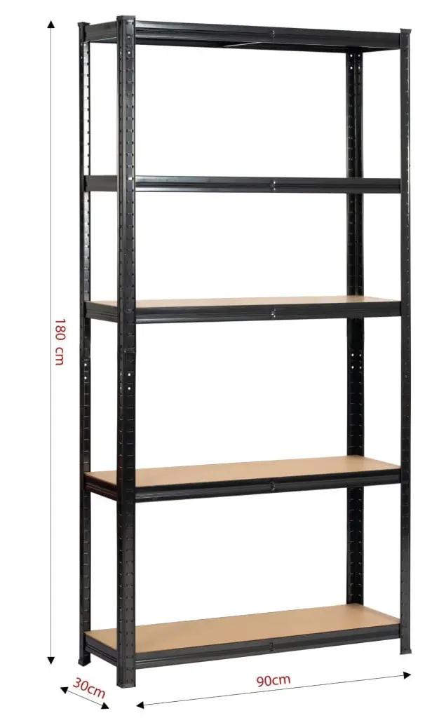 Стеллаж Akord 90x30x180 (Black) - 10