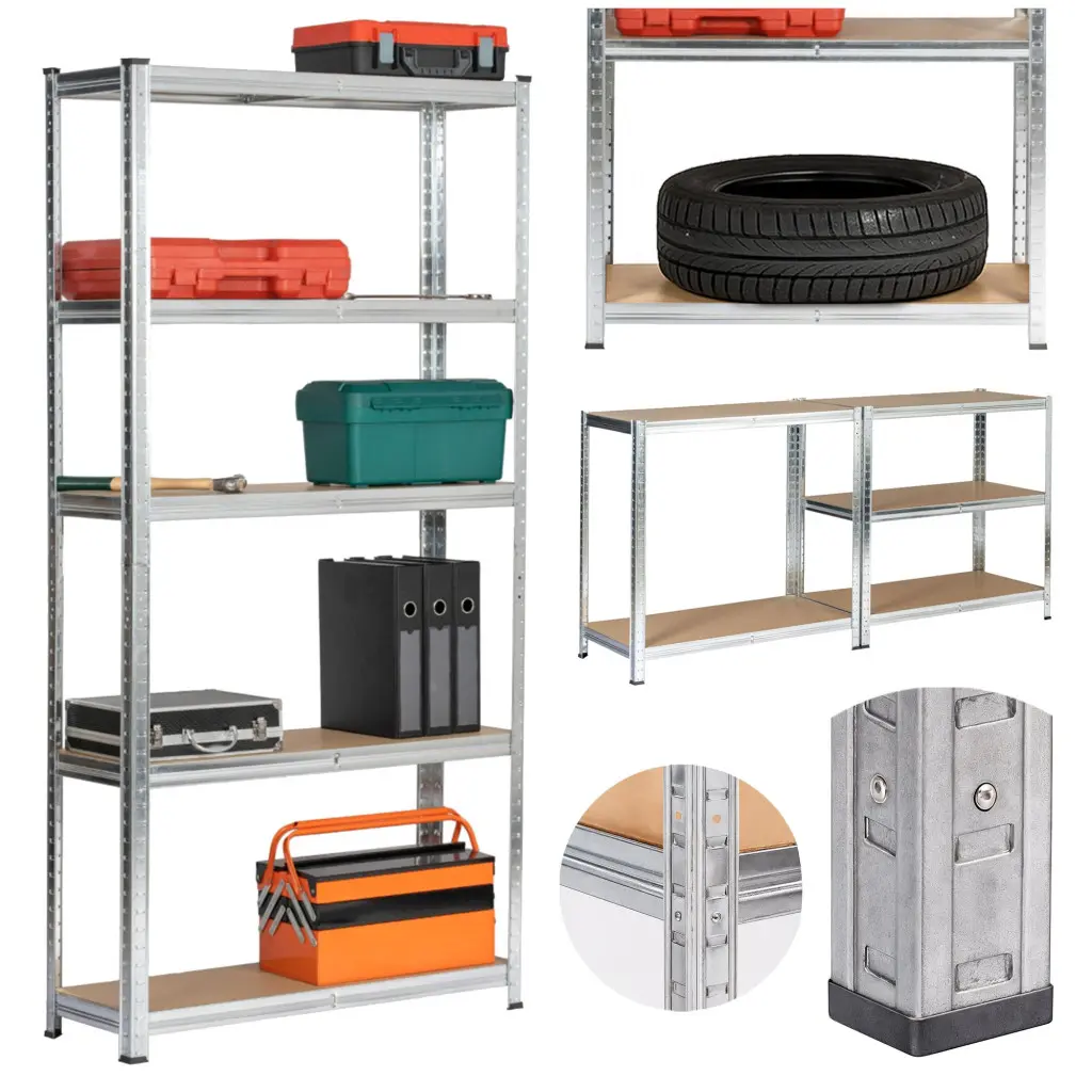 Стеллаж Akord 90x30x180 (Silver) - 8
