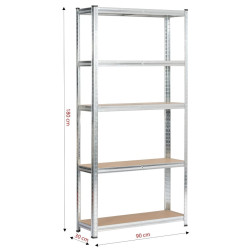 Стеллаж Akord 90x30x180 (Silver) Thumb