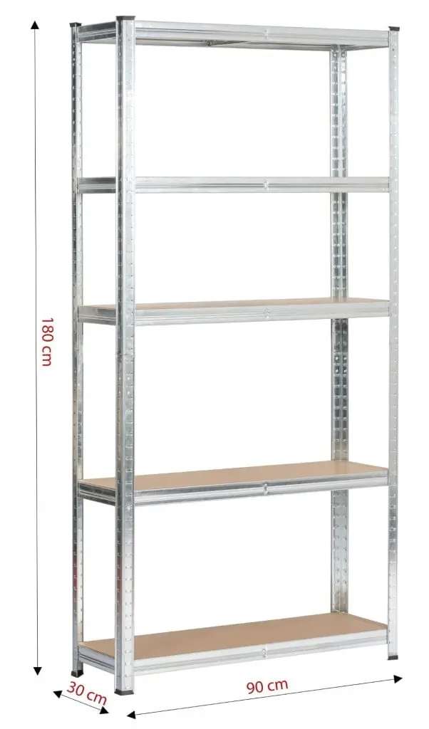 Стеллаж Akord 90x30x180 (Silver) - 9