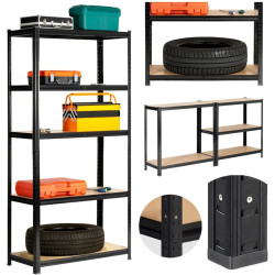 Стеллаж Akord 90x40x180 (Black) Thumb