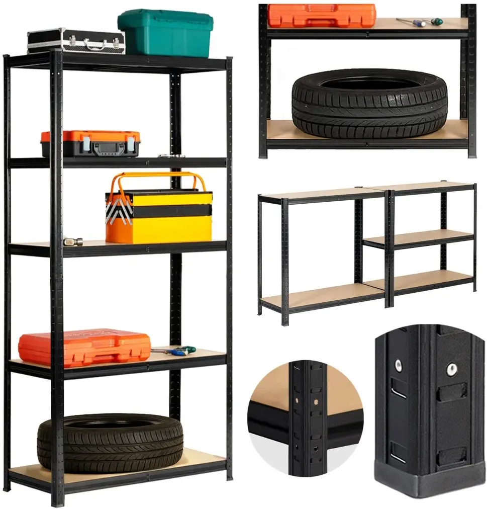 Стеллаж Akord 90x40x180 (Black) - 7