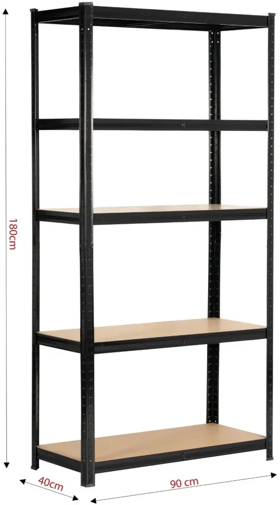 Стеллаж Akord 90x40x180 (Black) - 8