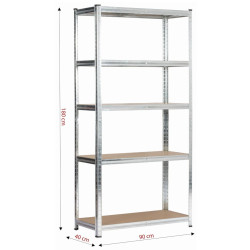 Стеллаж Akord 90x40x180 (Silver) Thumb