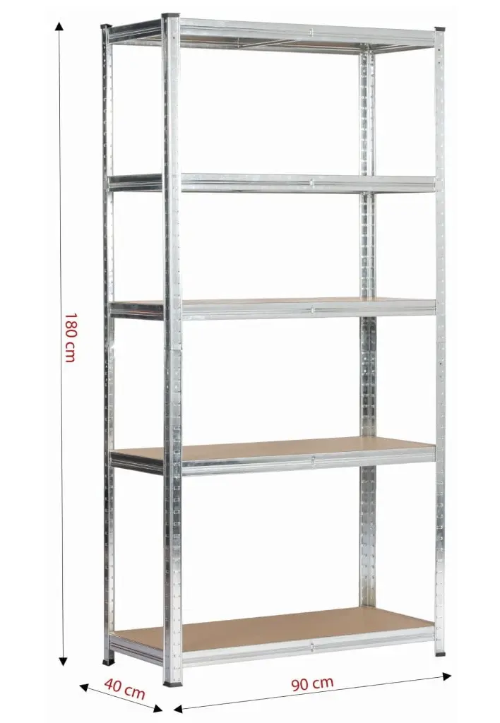 Стеллаж Akord 90x40x180 (Silver) - 9