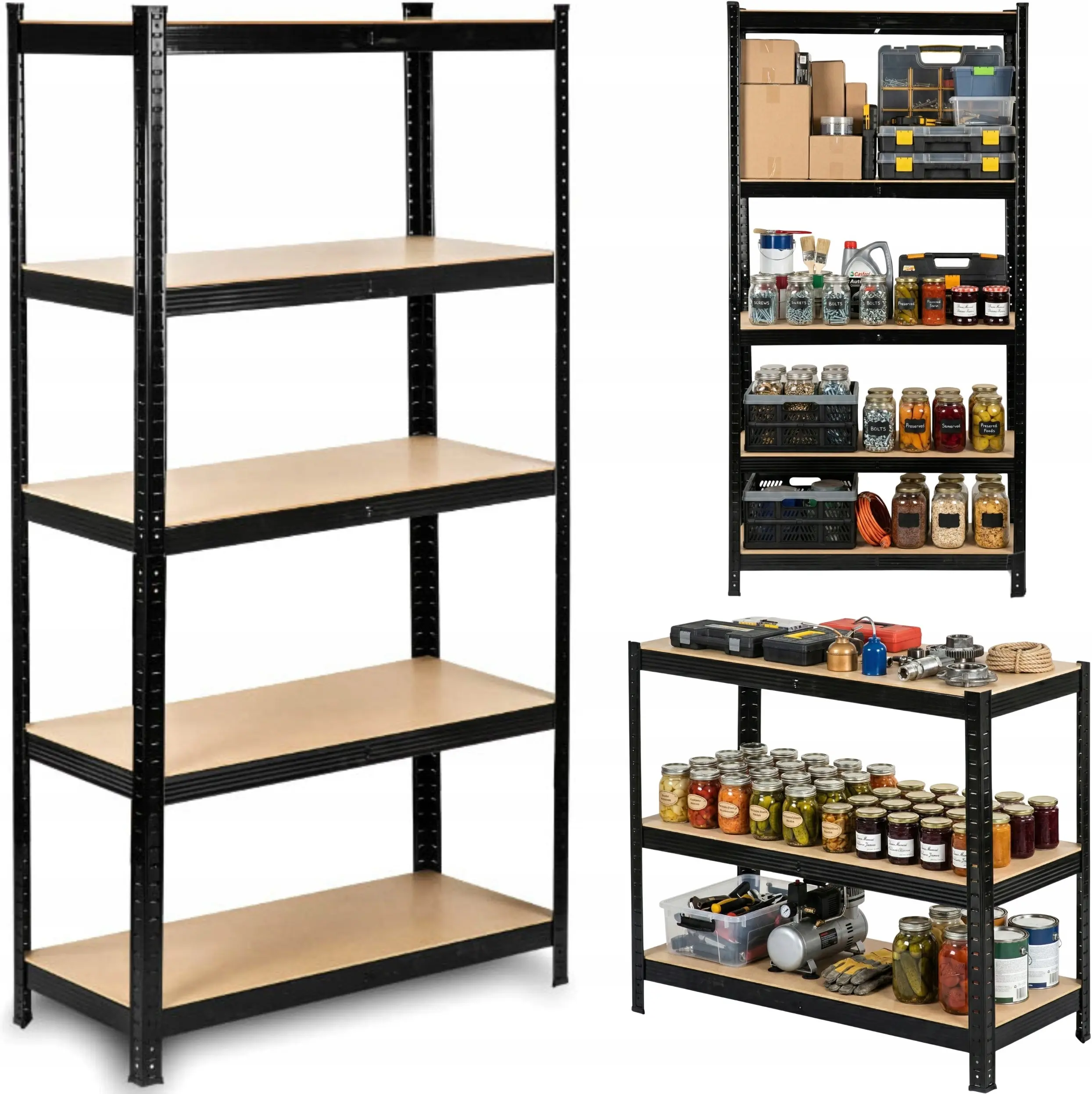 Etajera FunFit Home&Office 4777 205x120x45cm (Black) - 3