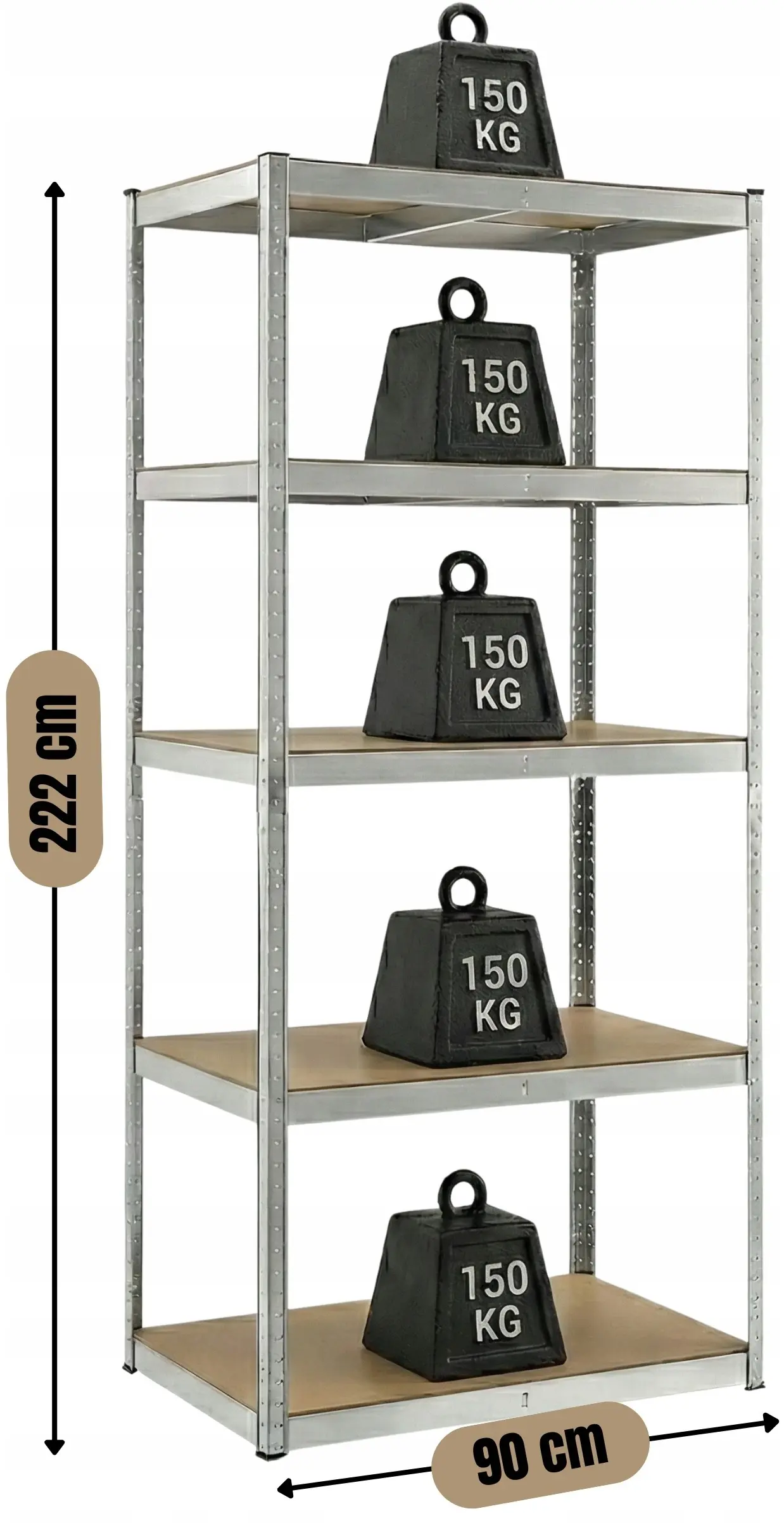 Стеллаж Funfit Home&Office 4778 222x90x40cm (Silver) - 12
