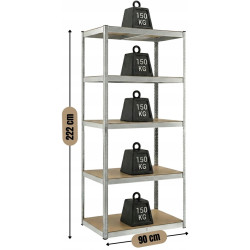 Etajera FunFit Home&Office 5905771300586 180x90x40cm (Silver) Thumb