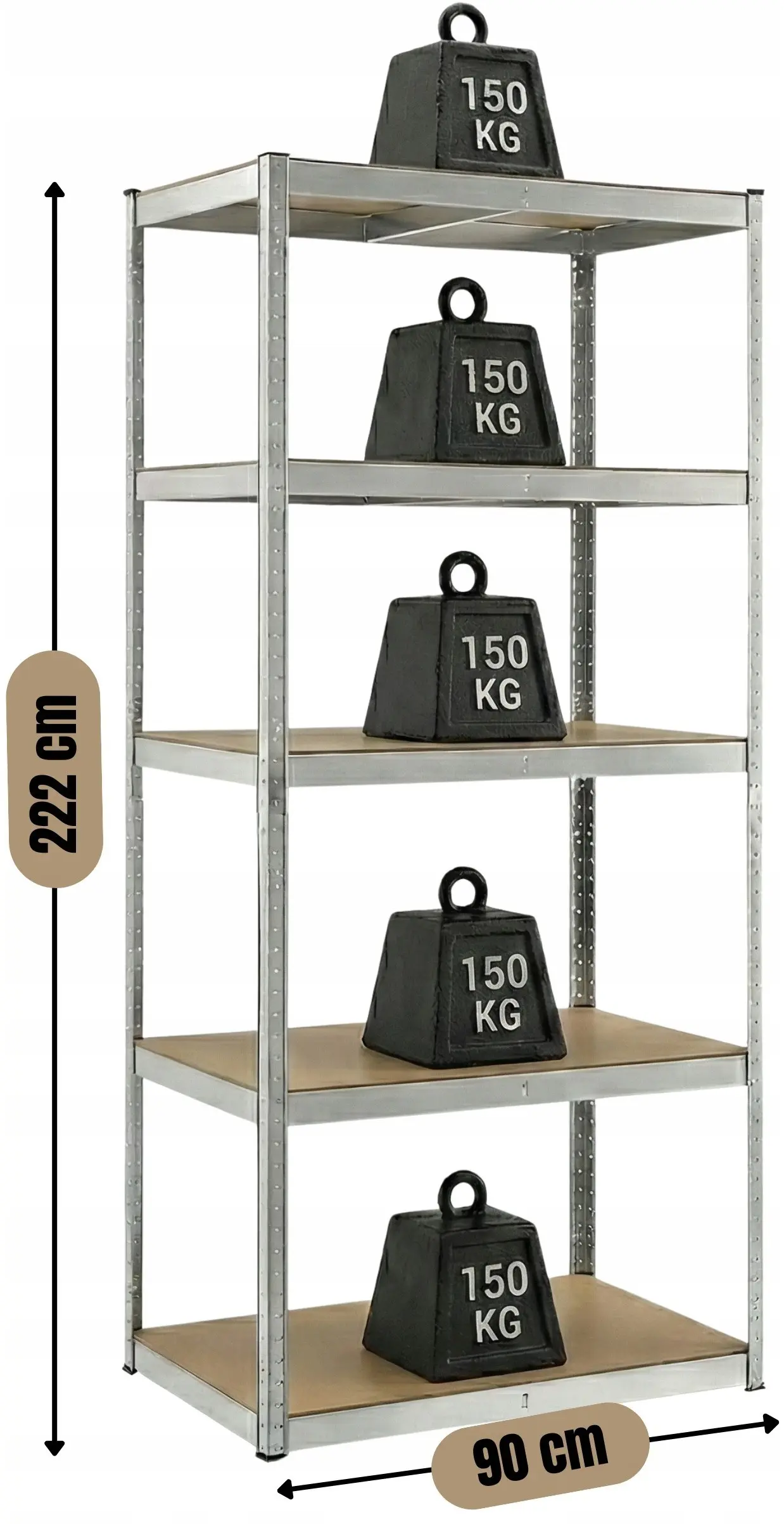 Etajera FunFit Home&Office 5905771300586 180x90x40cm (Silver) - 12