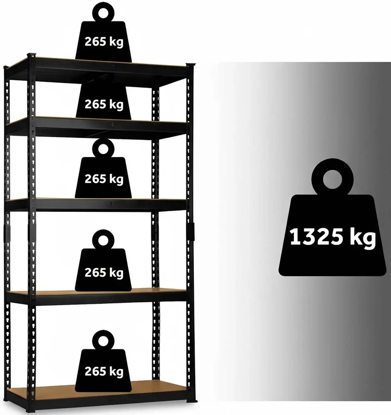 Стеллаж Humberg HR-853 4854 (Black/Beige) - 11