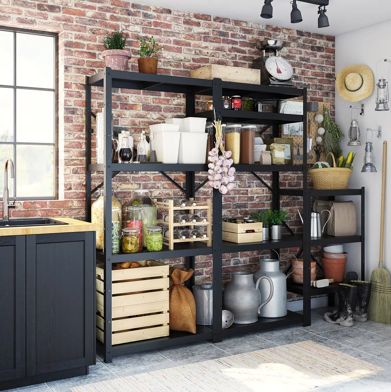 Стеллаж Ikea Bror 234x55x190 (Черный) - 2